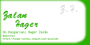 zalan hager business card
